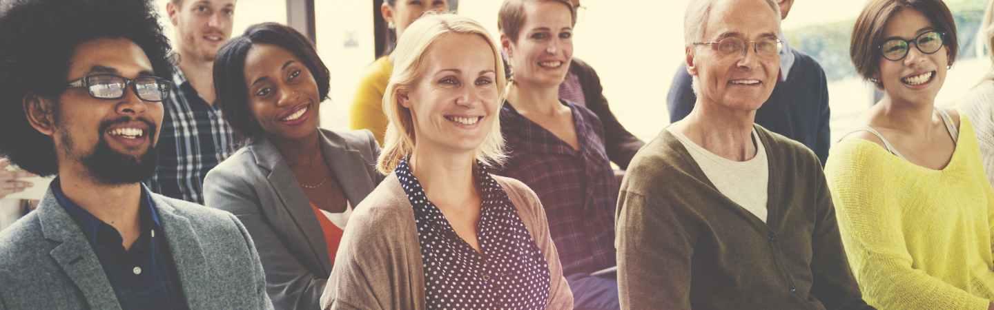 People listening to a talk